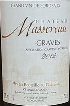 Charger l&#39;image dans la galerie, Château Massereau Graves 2012 75cl

